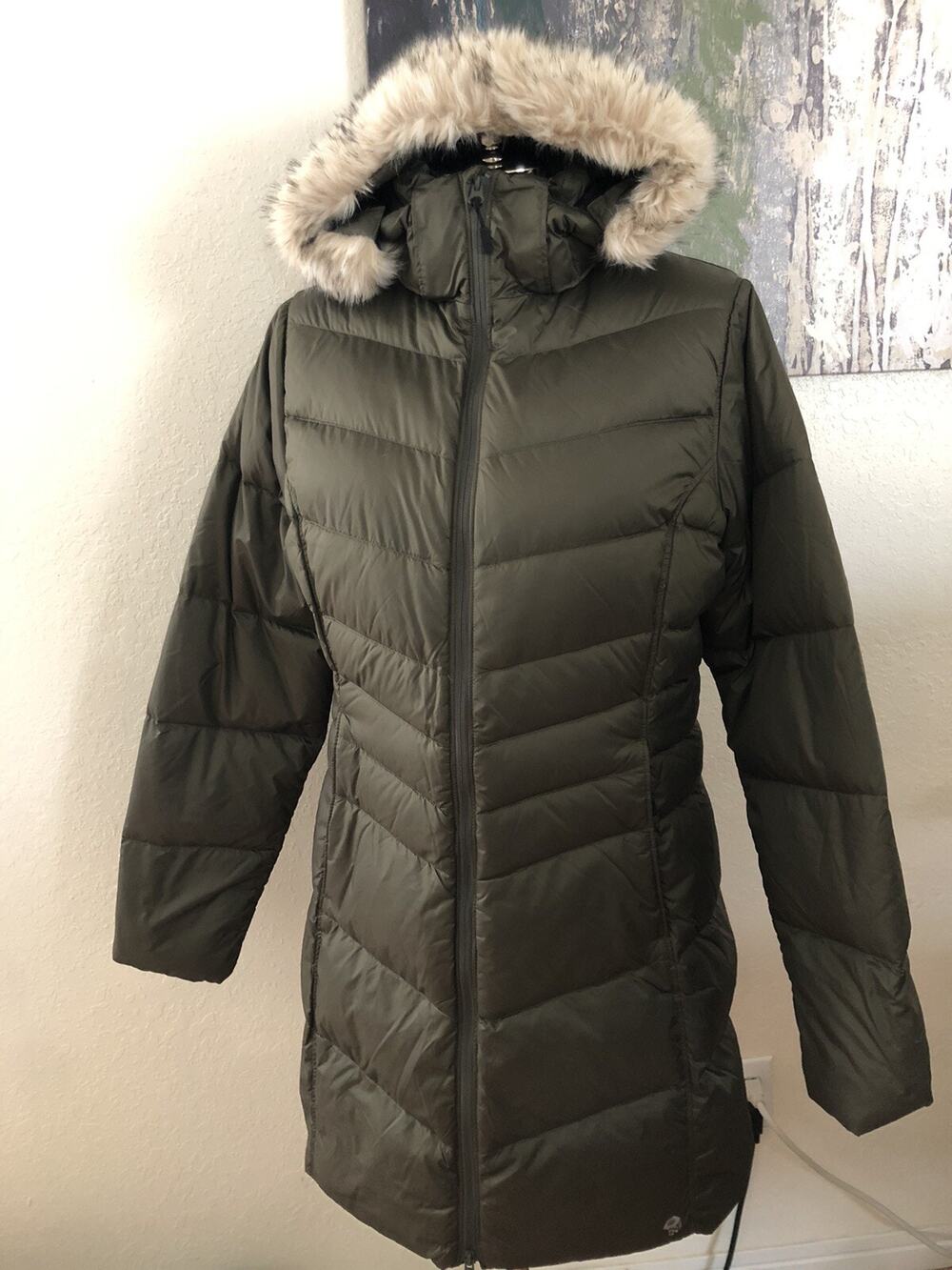 NWT Mountain Hardwear Emery Peat Moss Puffer Down Coat (2) Womens SZ LRG